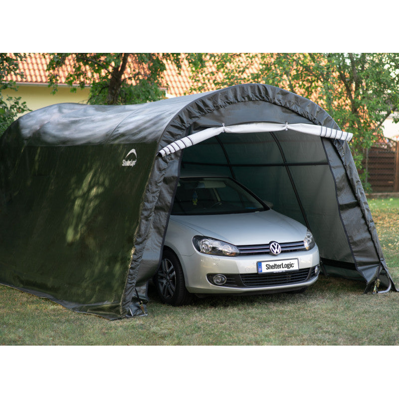 Garage démontable 18.3m² à toit arrondi en acier et polyéthylène vert – Shelter Logic