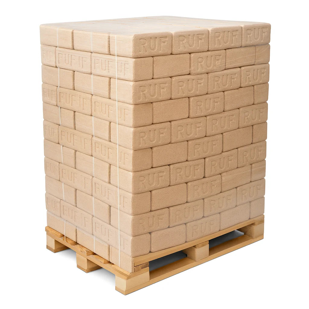 Palette de Bûches compressées RUF – 960kg – Bois dur