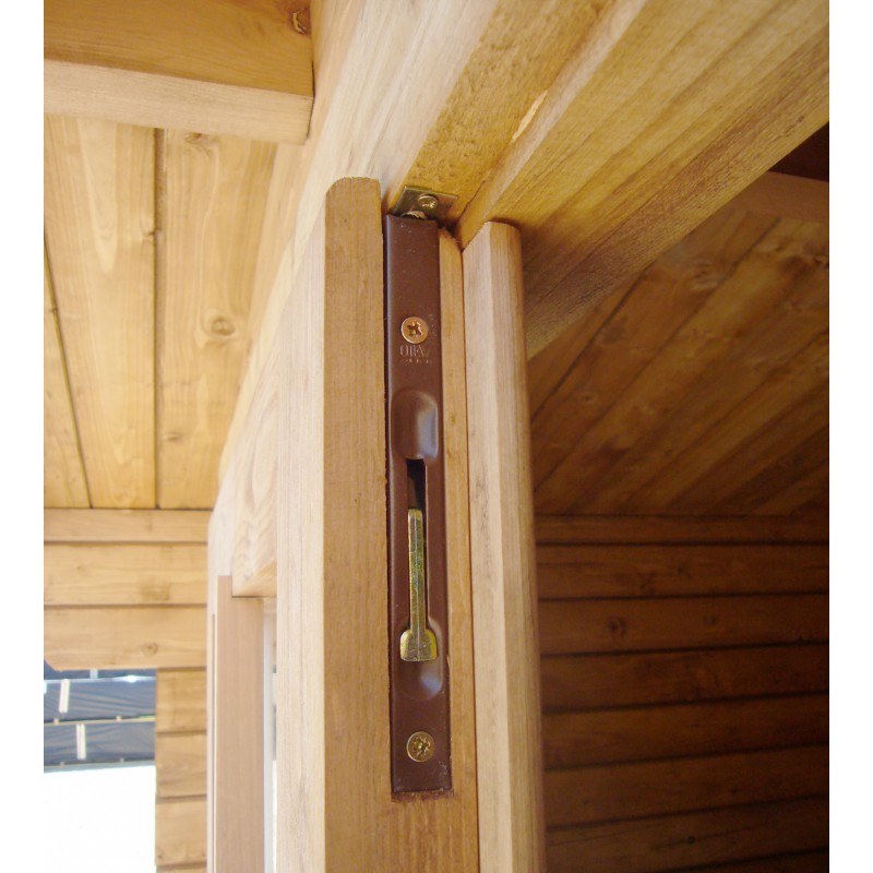 Abri en bois massif 19.8m² PLUS 28mm traité teinté marron Gardy Shelter