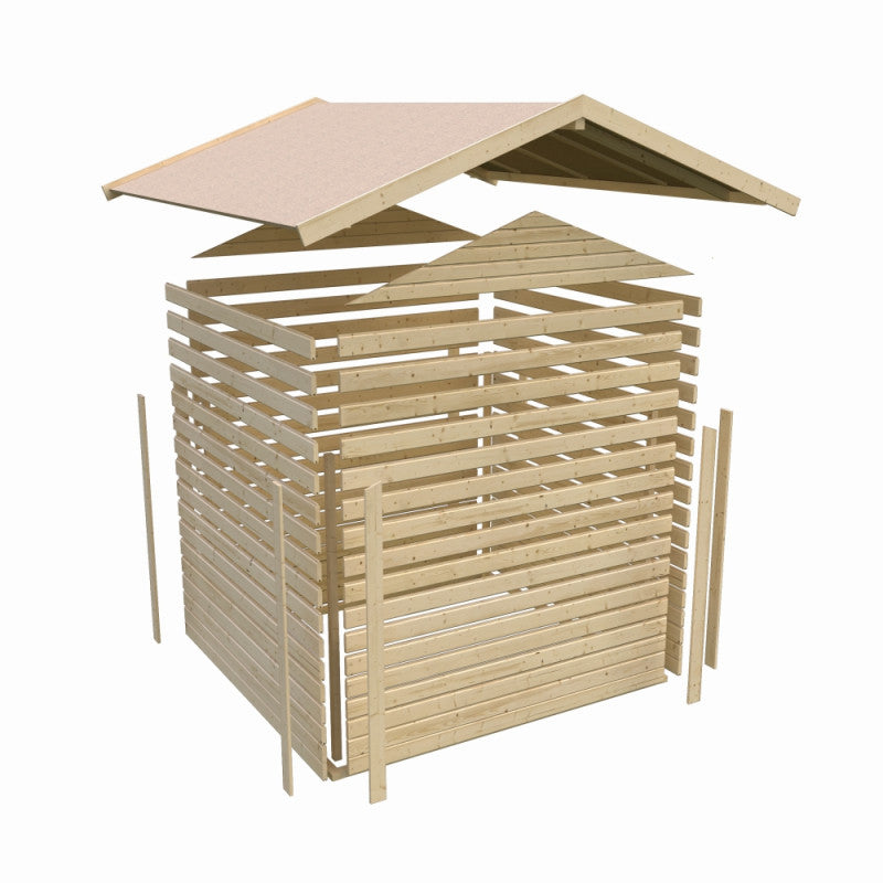 Abri de jardin Dalin 1 de 4,41m² panneaux bois 14mm - Karibu