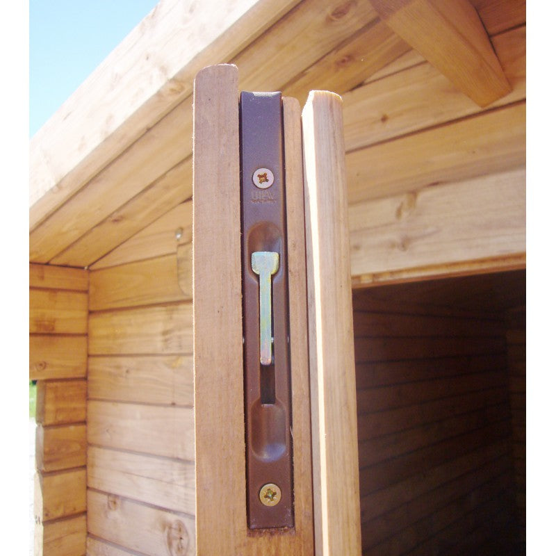 Abri en bois massif 19.8m² PLUS 28mm traité teinté marron Gardy Shelter
