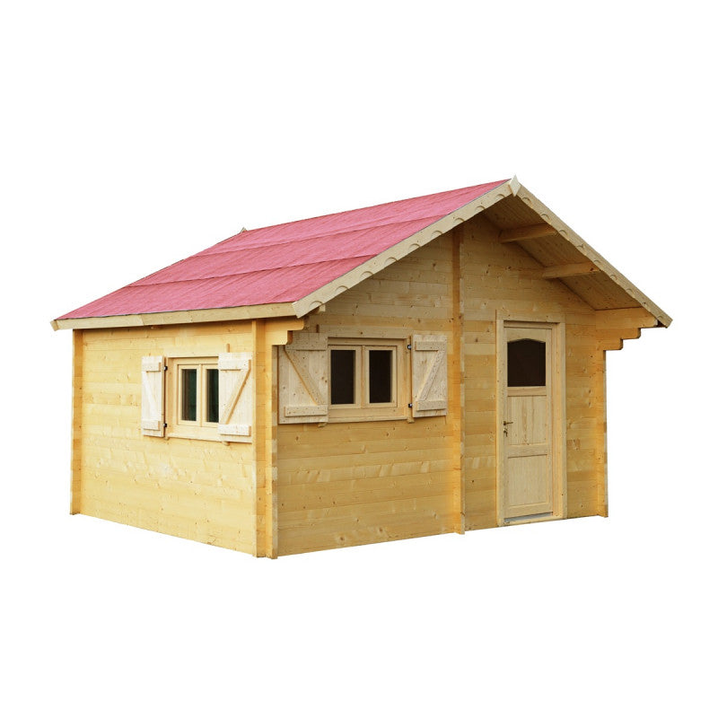 Abri de jardin en bois massif semi-habitable 20m² – madriers 60mm - Habrita