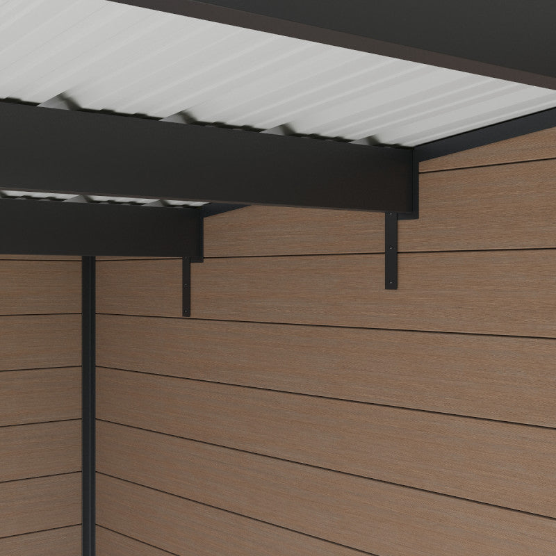 Abri de jardin en bois composite 28mm aspect bois 12m² PREMIUM toit monopente - Woodlife Garden