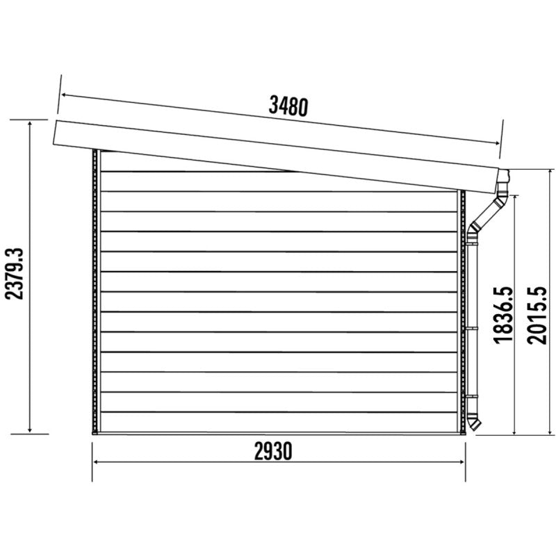 Abri de jardin en bois composite 28mm aspect bois 12m² PREMIUM toit monopente - Woodlife Garden