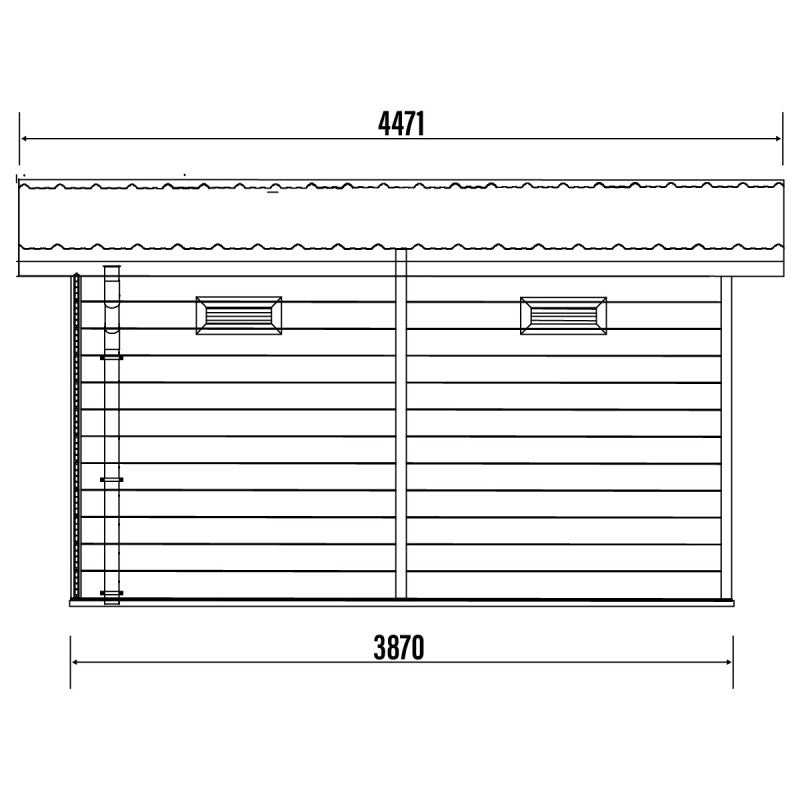 Abri de jardin en bois composite 28mm aspect bois 12m² PREMIUM toit monopente - Woodlife Garden