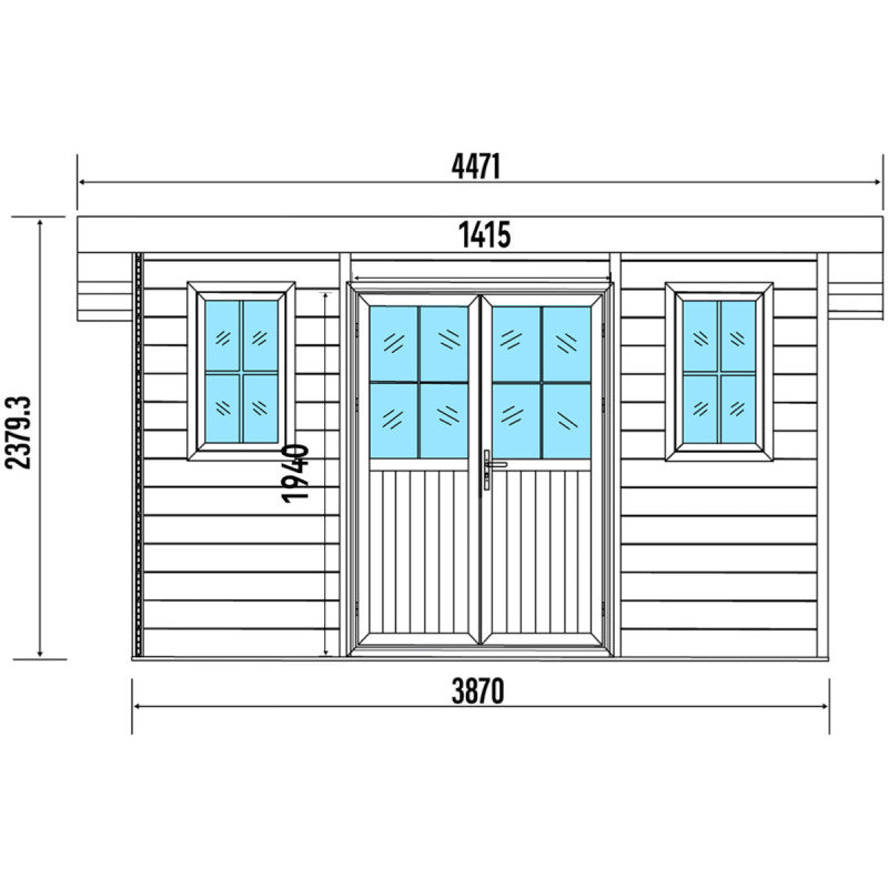 Abri de jardin en bois composite 28mm aspect bois 12m² PREMIUM toit monopente - Woodlife Garden
