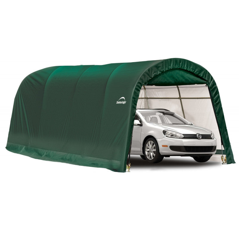 Garage démontable 18.3m² à toit arrondi en acier et polyéthylène vert – Shelter Logic