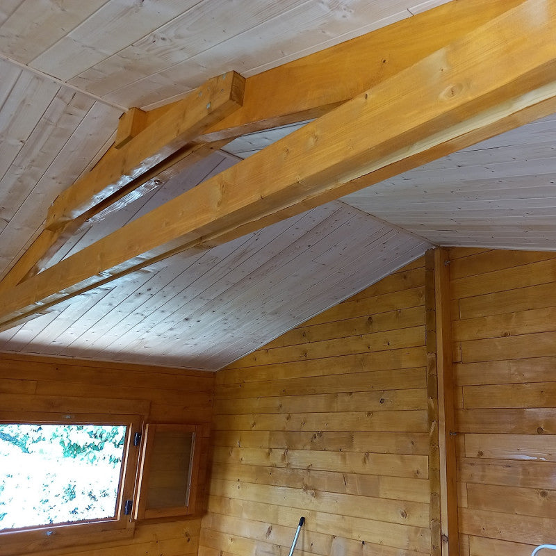 Abri de jardin en bois massif semi-habitable 20m² – madriers 60mm - Habrita