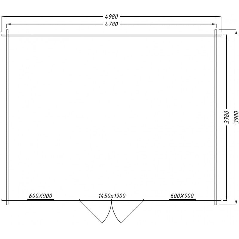 Abri en bois massif 19.8m² PLUS 28mm traité teinté marron Gardy Shelter