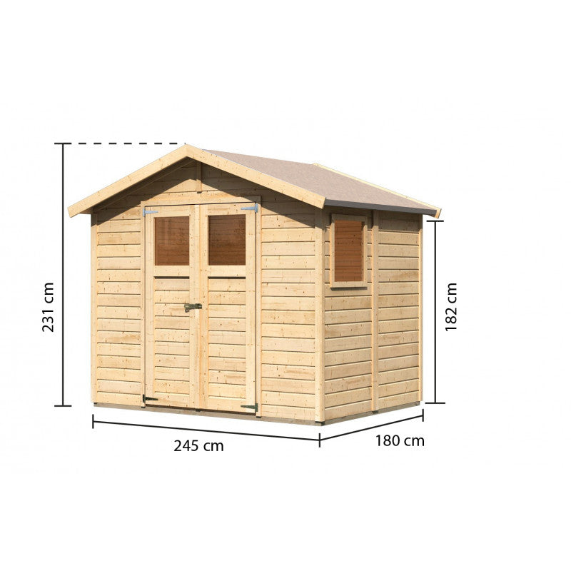 Abri de jardin Dalin 1 de 4,41m² panneaux bois 14mm - Karibu