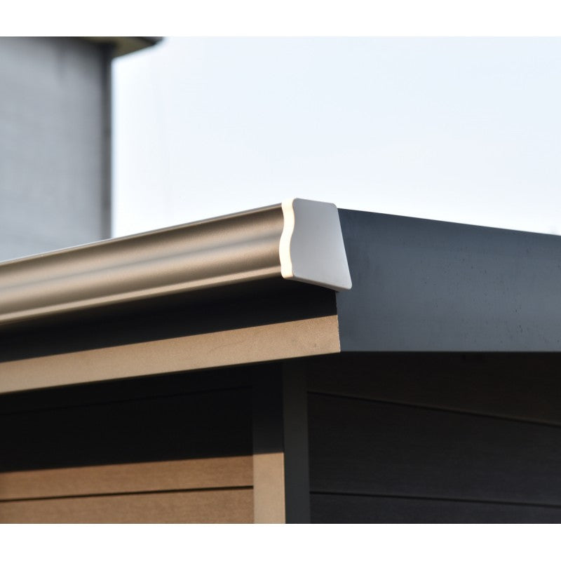 Abri de jardin en bois composite 28mm aspect bois 12m² PREMIUM toit monopente - Woodlife Garden