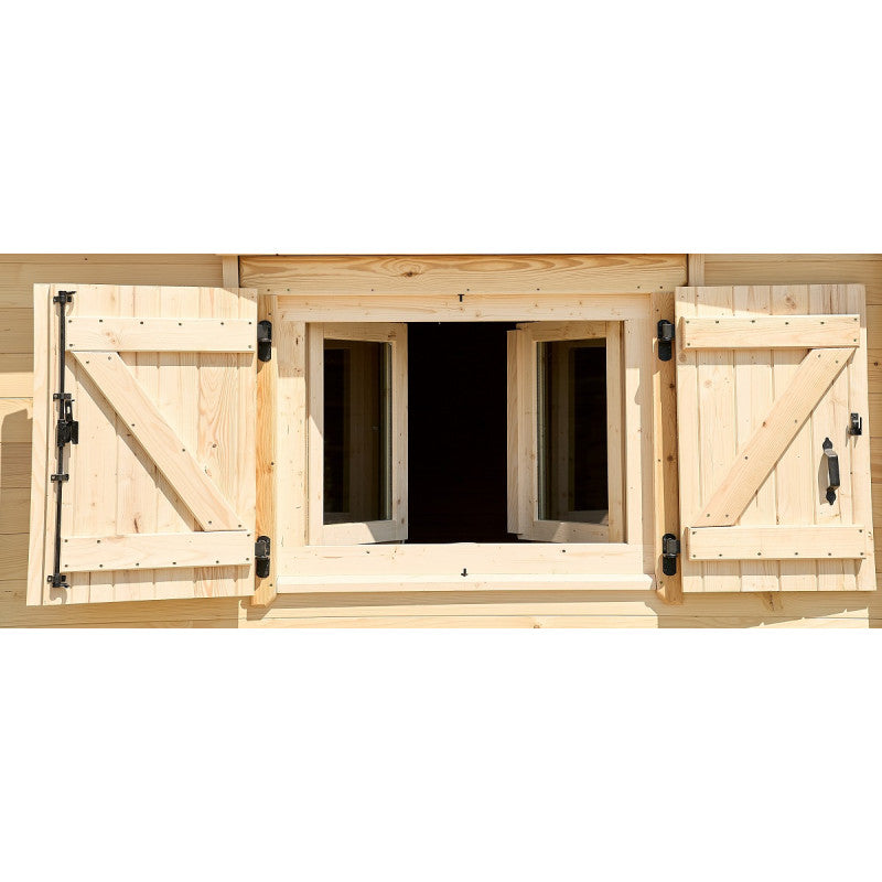 Abri de jardin en bois massif semi-habitable 20m² – madriers 60mm - Habrita