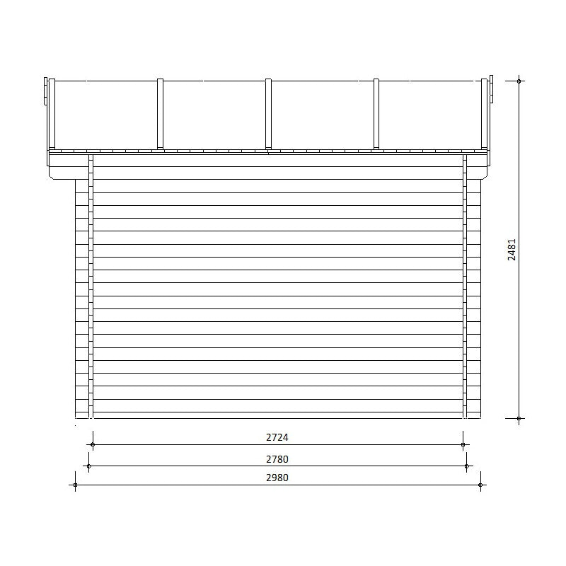 Abri en bois massif 12m² PLUS 28mm traité teinté marron Gardy Shelter