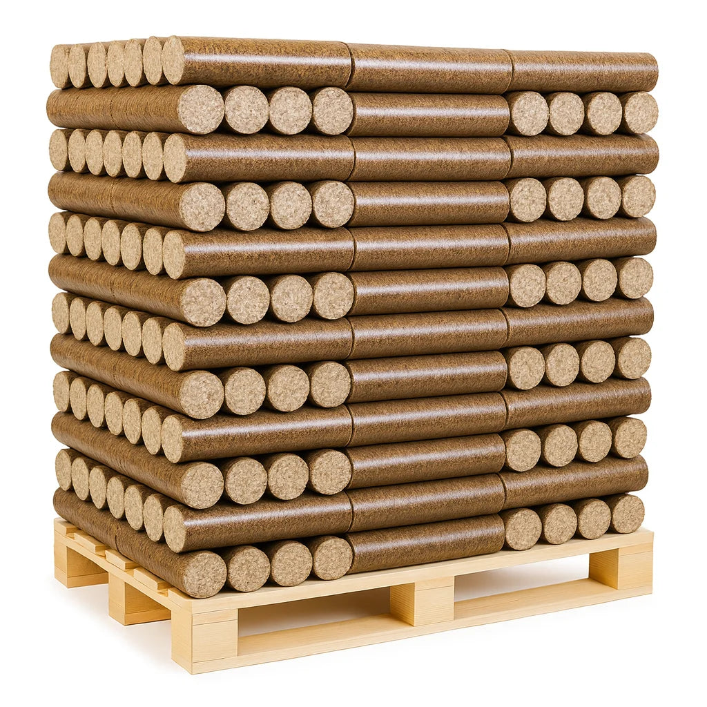 Palette de Bûches compressées cylindriques – 480kg