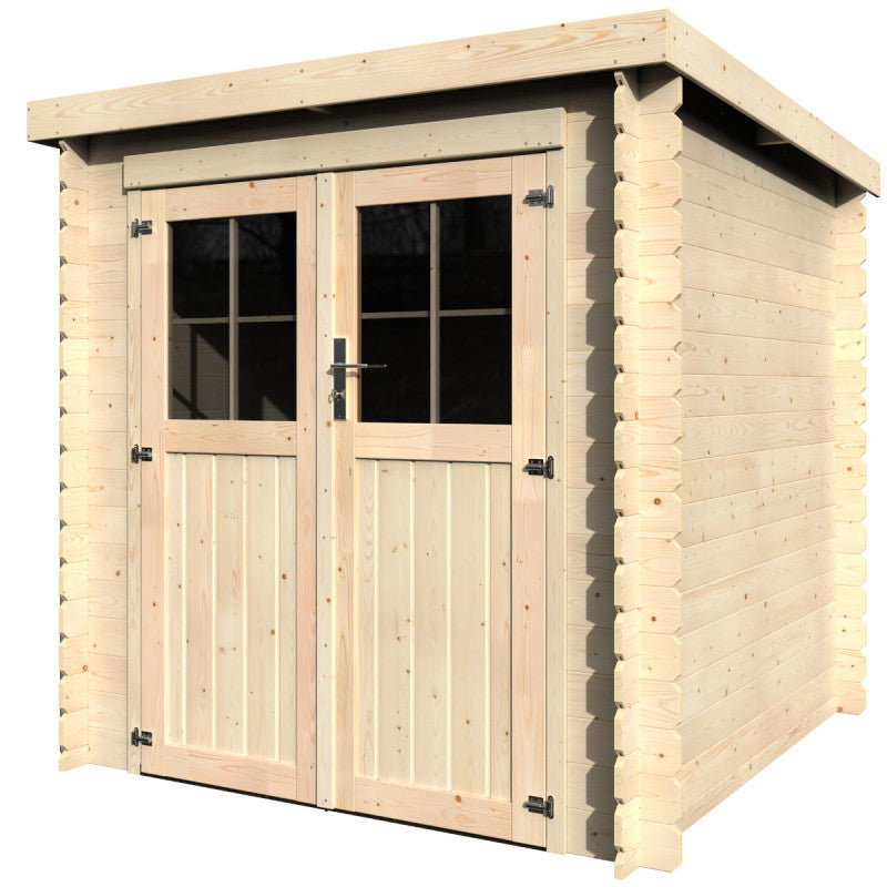 Abri de jardin Méo 3,92m² en bois massif 19mm avec double porte – Décor et Jardin